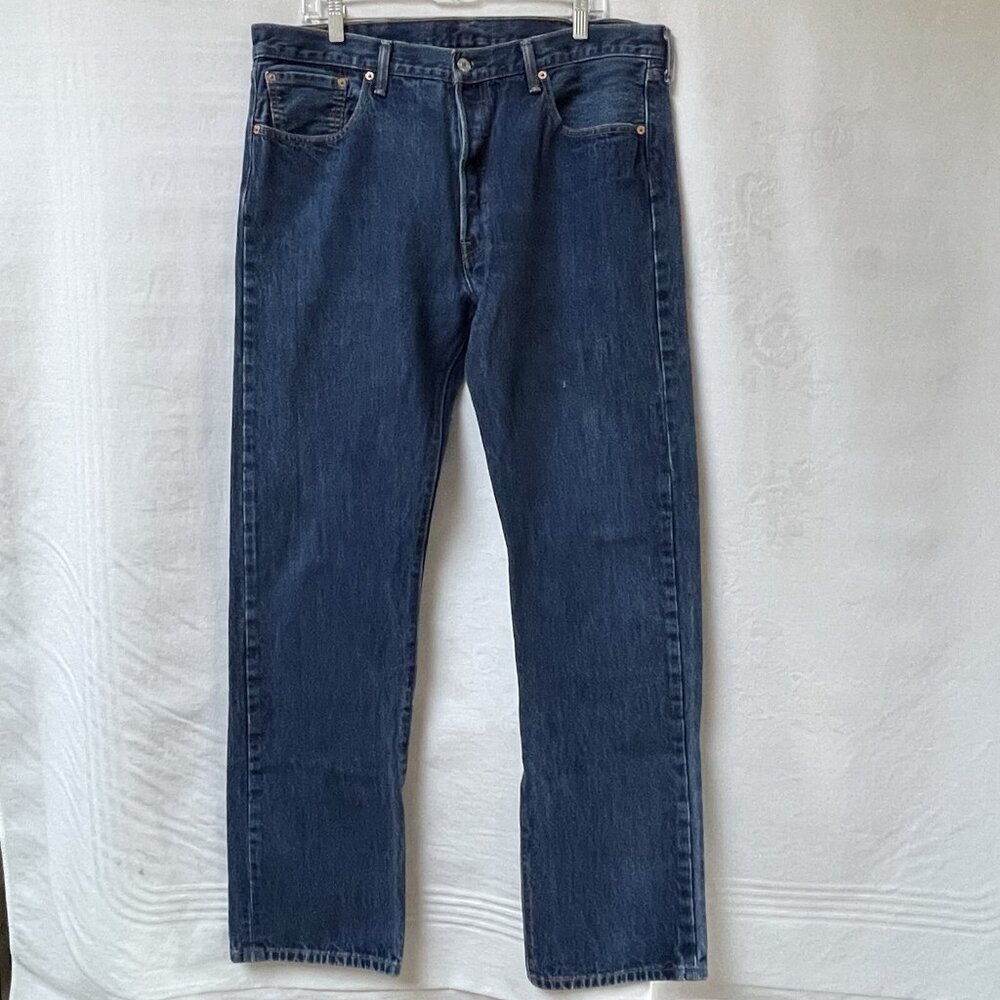Levi's 501 Jeans Mens 38 x 34‎ Blue Cotton Denim Button Fly Festival Vacation